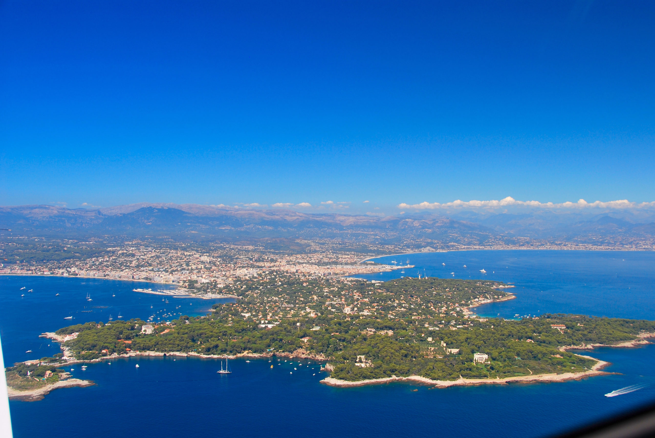 View of the French Riviera by plane