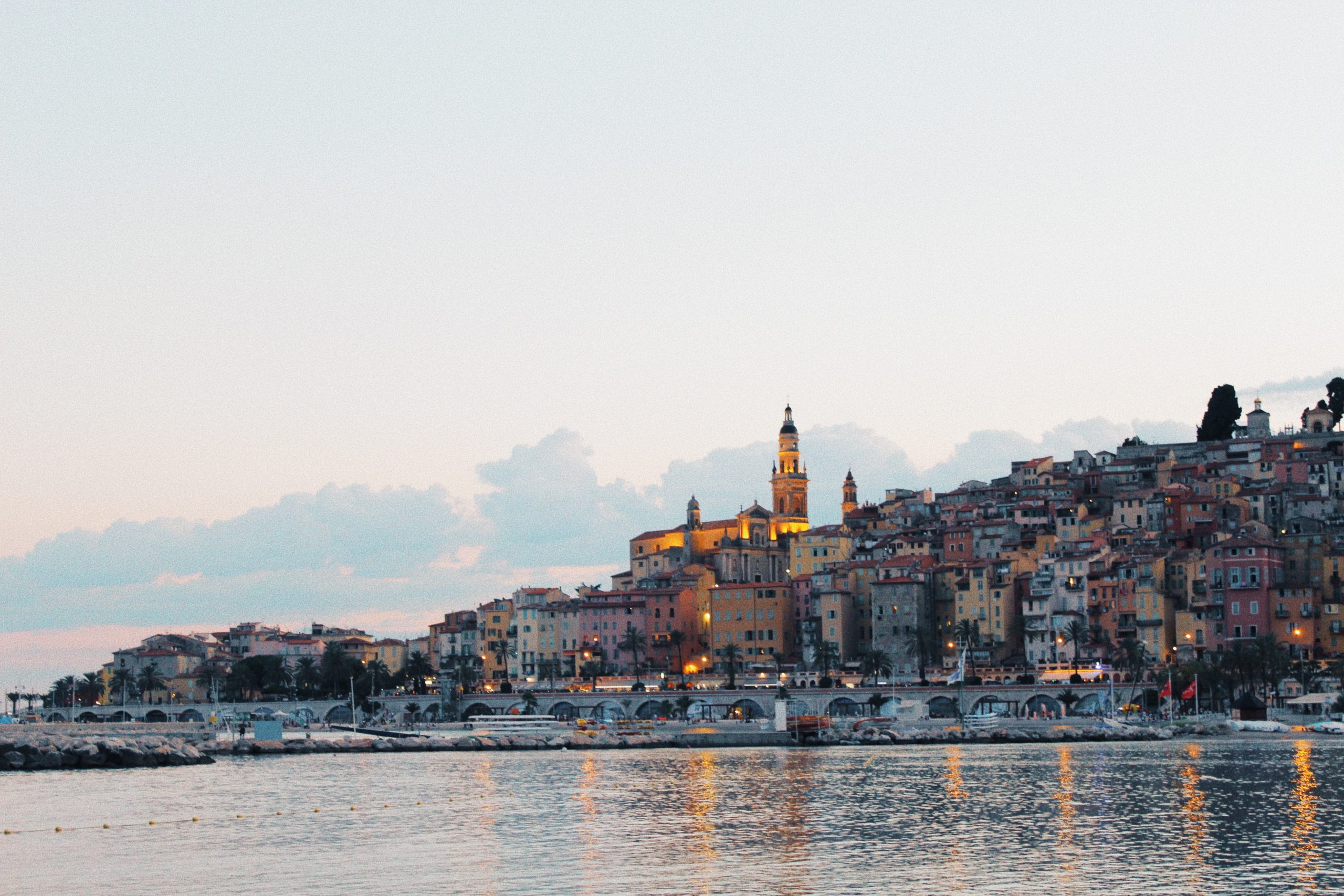 city of menton in france coming from italy by car