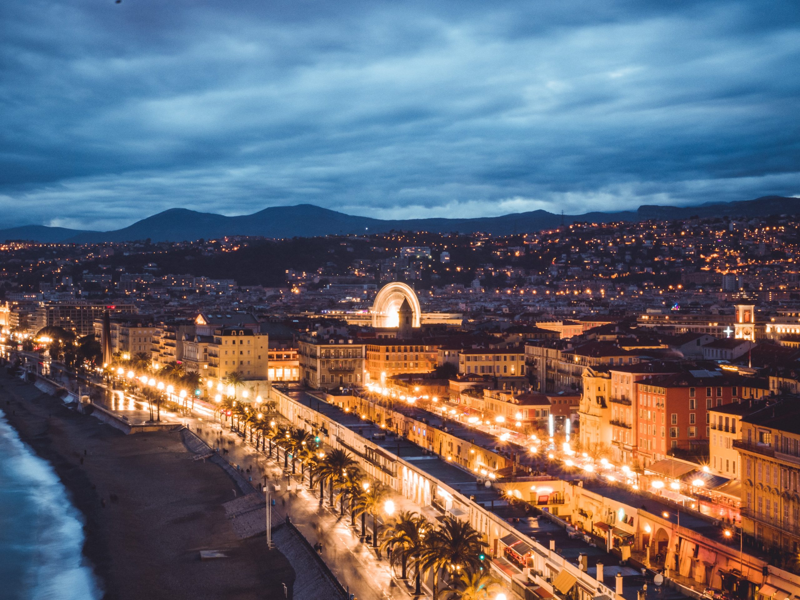 nice france winter by night