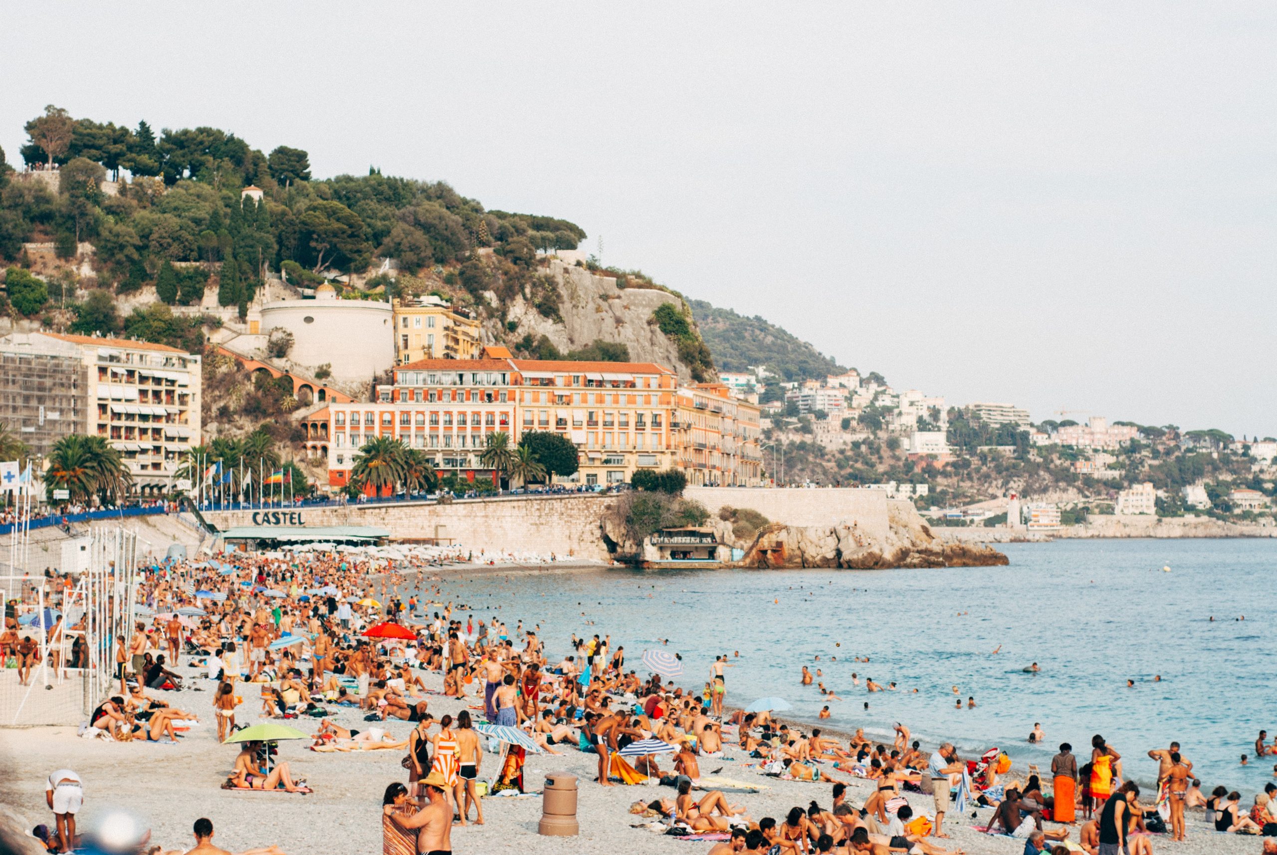 crowded nice beach